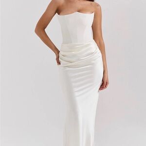 House of CB Persephone white maxi dress, size small, NWOT